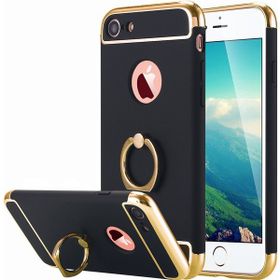 Akıllıphone Apple iPhone 7 Selfie Yüzüklü Metal Siyah Kılıf