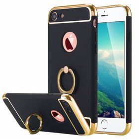 Akıllıphone Apple iPhone 7 Selfie Yüzüklü Metal Siyah Kılıf