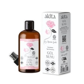 Akita %100 Doğal Antioksidan Cam Şişe 100 ml Gül Suyu