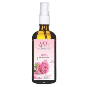Akita Doğal Gliserinli Gül Suyu Cam Şişe 100mL