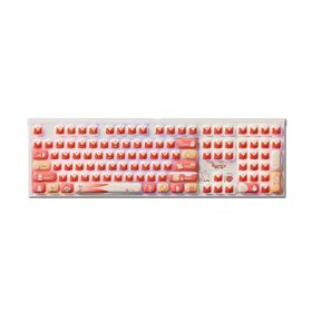 AKKO MONSGEEK MG108B Bunny Apple Kırmızı Beyaz RGB Kablosuz Hotswap Mekanik Gaming Klavye