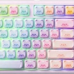 Akko Monsgeek MG108B Colorful Cats Pembe Mor RGB Kablosuz Hotswap Mekanik Gaming Klavye