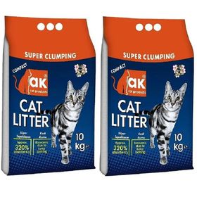 Akkum Bebek Pudralı Topaklanan İnce Taneli 2x10 lt Kedi Kumu