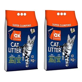 Akkum İnce Bentonit Pudra Kokulu 2x10 kg Kedi Kumu