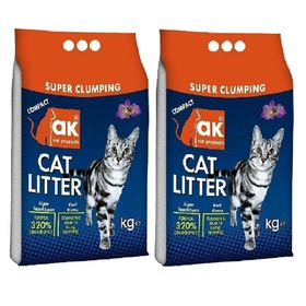 Akkum Lavanta Kokulu İnce Taneli Topaklaşan 2x10 lt Kedi Kumu