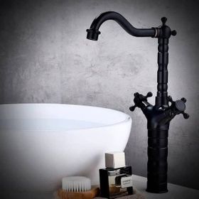 Akm Dekor Koç Başlık Siyah Çanak Lavabo Bataryası