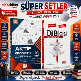 Akm Kitap - Aktif Öğrenme TYT AYT Geometri 0'dan Başlayanlara ve AKM Dil Bilgisi 2 Kitap Soru Bankası Seti
