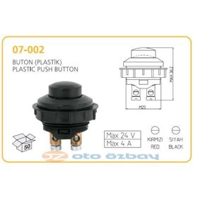 Aksa 07-002 M25X1 Plastik Buton