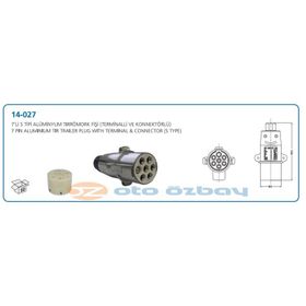 Aksa - 14-027 S Tipi Alüminyum Tır Römork Fişi