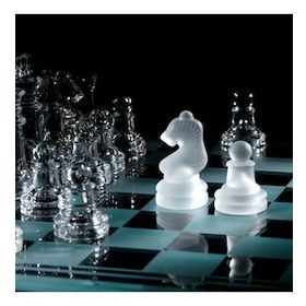 Aksell Glass Chess Cam 25x25 cm Satranç Takımı