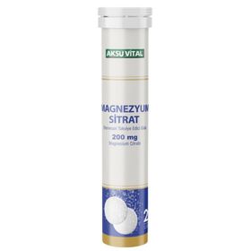 Aksu Vital Magnezyum Sitrat 200 mg 20 Efervesan Tablet