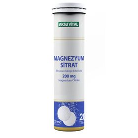 Aksu Vital Magnezyum Sitrat 200 mg 20 Efervesan Tablet