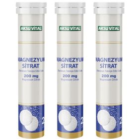 Aksu Vital Magnezyum Sitrat 200 mg 3x20 Efervesan Tablet