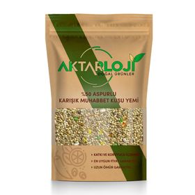 Aktarloji %50 Aspurlu Karışık 2 kg Muhabbet Kuşu Papağan Yemi