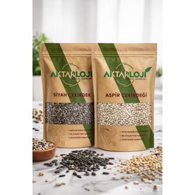 Aktarloji Küçük Siyah 250 gr Çekirdek + Aspir Çekirdeği 250 gr Papağan Yemi