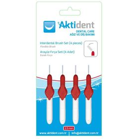 Aktident 2.5 mm Kırmızı 4 Adet Arayüz Fırçası