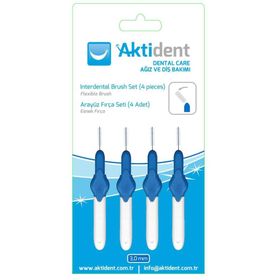 Aktident 3.0 mm 4 Adet Mavi Arayüz Fırçası