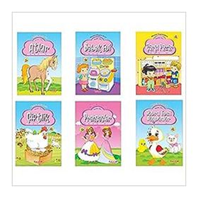 Aktiviteli Boyama Kitabı Seti - Pembe Seri - 6 Kitap Takım - Yumurcak Yayınları