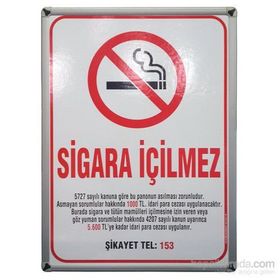 Akyazı Sigara İçilmezsu Aliminyum Çerçeve 35x50 cm Pano