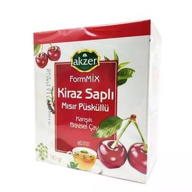 Akzer Kiraz Saplı Mısır Püsküllü Bitkisel Form Çayı 60 Süzen Poşet