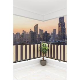 AL-CA HOME 700 x 65 cm Kahverengi Krem Balkon Demir Brandası
