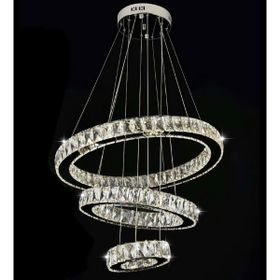 Ala Lighting 304 Krom Paslanmaz Ledli Plaket Kristal Taş İşlemeli Avize