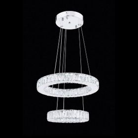 Ala Lighting 304 Krom Paslanmaz Ledli Plaket Kristal Taş İşlemeli Avize
