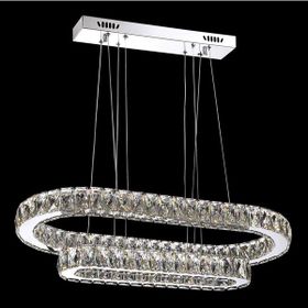 Ala Lighting 304 Krom Paslanmaz Ledli Plaket Kristal Taş İşlemeli Avize