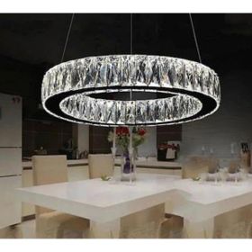 Ala Lighting 304 Krom Paslanmaz Ledli Plaket Kristal Taş İşlemeli Avize