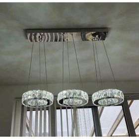 Ala Lighting 304 Krom Paslanmaz Ledli Plaket Kristal Taş İşlemeli Avize