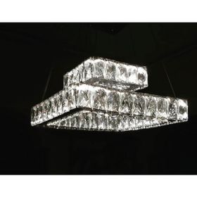 Ala Lighting 304 Krom Paslanmaz Ledli Plaket Kristal Taş İşlemeli Avize