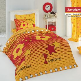 Alak Home Taraftar Sarı-Kırmızı Tek Kişilik Nevresim Takımı