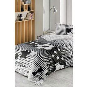 Alak Home Taraftar Siyah-Beyaz Tek Kişilik Nevresim Takımı