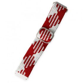 Alan Şanslı 20 mm Watch Kırmızı Beyaz Star Kordon