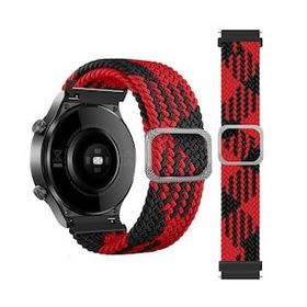 Alan Şanslı 20 mm Watch Siyah Kırmızı Star Kordon