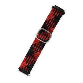 Alan Şanslı 20 mm Watch Siyah Kırmızı Star Kordon