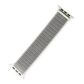 Alan Şanslı Apple Watch 42-44-45 mm Beyaz Hasırlı Cırtcırtlı Kordon