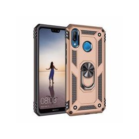 Alan Şanslı Huawei P20 Lite Sofya Yüzüklü Silikon Kapak Gold Kılıf