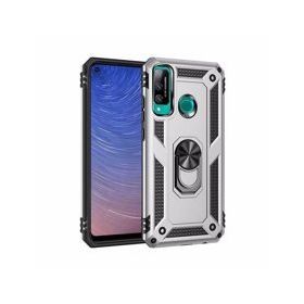 Alan Şanslı Huawei P40 Lite E Sofya Yüzüklü Silikon Kapak Gümüş Kılıf