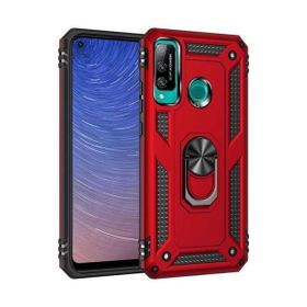 Alan Şanslı Huawei P40 Lite E Sofya Yüzüklü Silikon Kapak Kırmızı Kılıf
