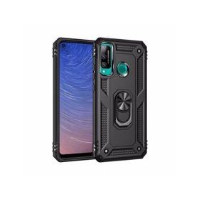 Alan Şanslı Huawei P40 Lite E Sofya Yüzüklü Silikon Kapak Siyah Kılıf