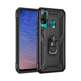 Alan Şanslı Huawei P40 Lite E Sofya Yüzüklü Silikon Kapak Siyah Kılıf