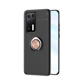 Alan Şanslı Huawei P40 Range Yüzüklü Silikon Siyah Gold Kılıf
