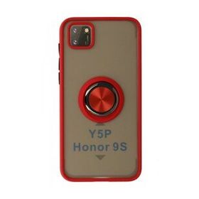 Alan Şanslı Huawei Y5P Montreal Yüzüklü Silikon Kapak Kırmızı Cep Telefonu Kılıfı