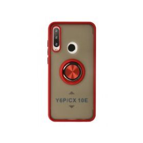 Alan Şanslı Huawei Y6P Montreal Yüzüklü Silikon Kapak Kırmızı Kılıf
