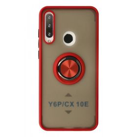 Alan Şanslı Huawei Y6P Montreal Yüzüklü Silikon Kapak Kırmızı Kılıf