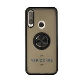 Alan Şanslı Huawei Y6P Montreal Yüzüklü Silikon Kapak Siyah Kılıf