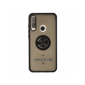 Alan Şanslı Huawei Y6P Montreal Yüzüklü Silikon Kapak Siyah Kılıf