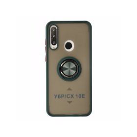 Alan Şanslı Huawei Y6P Montreal Yüzüklü Silikon Kapak Yeşil Kılıf