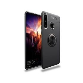 Alan Şanslı Huawei Y6P Range Yüzüklü Silikon Siyah Kılıf